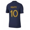 Frankrike Kylian Mbappe #10 Hemmatröja VM 2022 Korta ärmar